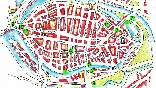 Hier ist ein Lübeck-Stadtplan Hier ist ein Lübeck-Stadtplan